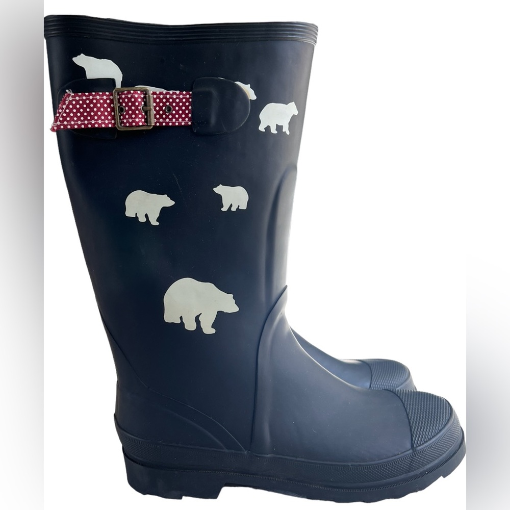 J. CREW Black Bear Insulated Rain Boots Size 9